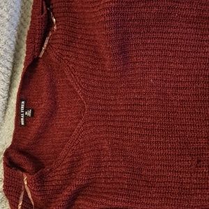 Burgundy cold shoulder sweater